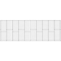 vidaXL Gabion Wall with Covers Galvanised Steel 600x30x200 cm, Silver