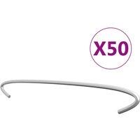 vidaXL Gabion Hooks 50 Pcs Galvanised Steel 50cm, Silver