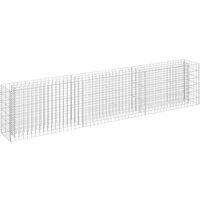 vidaXL Gabion Raised Bed Galvanised Steel 270x30x60 cm, Silver
