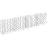 vidaXL Gabion Raised Bed Galvanised Steel 360x30x90 cm, Silver