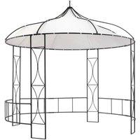 vidaXL Gazebo 300X290cm White Round, White
