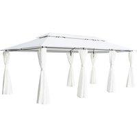 vidaXL Gazebo With Curtains 600X298X270cm White 180G/M , White