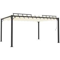 vidaXL Gazebo With Louvered Roof 3X4 M Cream Fabric And Aluminium, Cream