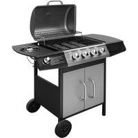 vidaXL Gas Barbecue Grill 4+1 Cooking Zone Black and Silver, Silver