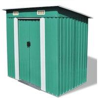 vidaXL Metal Garden Shed - Green, Green