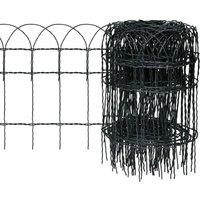 vidaXL Garden Border Fence Powder-coated Iron 25X0.4 M, Green