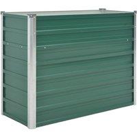 vidaXL Garden Raised Bed Galvanised Steel 100X40X77cm Green, Green