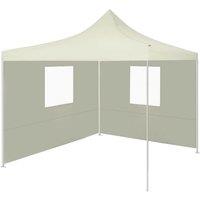 vidaXL Foldable Tent with 2 Walls 3x3 m Cream, Cream