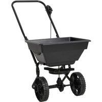 vidaXL Walk Behind Salt Spreader Pvc And Steel, Black
