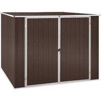 vidaXL Garden Shed Brown 195x198x159cm Galvanised Steel, Brown