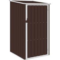 vidaXL Garden Shed 87X98X159cm Galvanised Steel - Brown, Brown