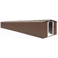vidaXL Garden Shed 257X990X181cm Galvanised Steel - Brown, Green