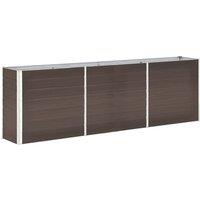 vidaXL Garden Raised Bed Galvanised Steel 240X40X77cm - Brown, Brown