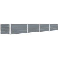 vidaXL Garden Raised Bed Galvanised Steel 320X40X45cm - Grey, Grey
