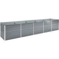 vidaXL Garden Raised Bed Galvanised Steel 400X80X45cm - Grey, Grey