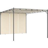 vidaXL Garden Gazebo with Side Curtain 4x3x2.25 m Cream, Cream