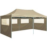 vidaXL Professional Folding Party Tent with 4 Sidewalls 3x6 m Steel Cream, Cream