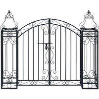 vidaXL Ornamental Garden Gate Wrought Iron 122X20.5X100cm, Black