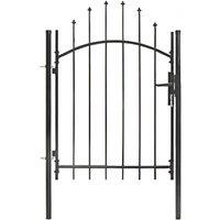 vidaXL Garden Gate Steel 1X1.5 M Black, Black