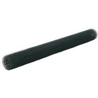 vidaXL Chicken Wire Fence Steel With Pvc Coating 10X1.5 M Green, Green