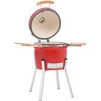 vidaXL Kamado Barbecue Grill Smoker Ceramic 81 cm, Red