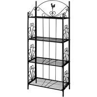 vidaXL Plant Rack Square - Black, Black