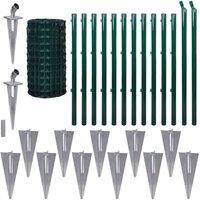 vidaXL Euro Fence Steel 25X0.8 M Green, Green