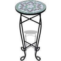 vidaXL Mosaic Side Table Plant Table - Green And White, Green