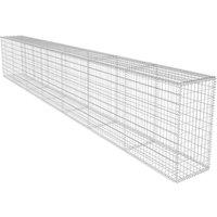 vidaXL Gabion Wall with Cover Galvanised Steel 600x50x100 cm, Silver