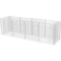 vidaXL Gabion Raised Bed Steel 360x90x100 cm, Silver