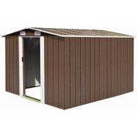 vidaXL Garden Shed 257X298X178cm - Metal Brown, Brown