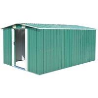 vidaXL Garden Shed 257X392X181cm - Metal Green, Green