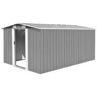vidaXL Garden Shed 257X392X181cm - Metal Grey, Grey