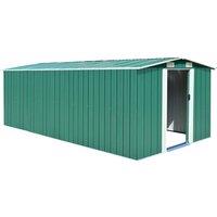 vidaXL Garden Shed 257X489X181cm - Metal Green, Green