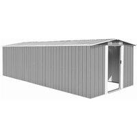 vidaXL Garden Shed 257x580x181 cm Metal Grey, Grey