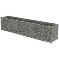 vidaXL Gabion Raised Bed Galvanised Steel 450x90x100 cm, Silver
