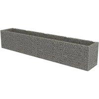 vidaXL Gabion Raised Bed Galvanised Steel 540x90x100 cm, Silver