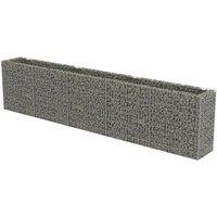 vidaXL Gabion Raised Bed Galvanised Steel 450x50x100 cm, Silver