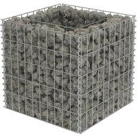 vidaXL Gabion Raised Bed Galvanised Steel 50x50x50 cm, Silver