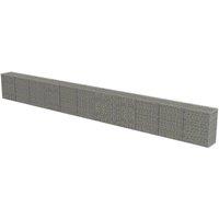 vidaXL Gabion Wall with Covers Galvanised Steel 900x50x100 cm, Silver