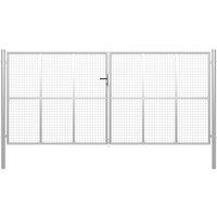 vidaXL Garden Gate Galvanised Steel 415X225cm Silver, Silver