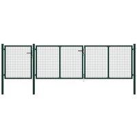 vidaXL Garden Gate Steel 400X75cm Green, Green