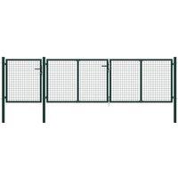 vidaXL Garden Gate Steel 400X100cm Green, Green