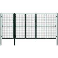 vidaXL Garden Gate Steel 400X150cm Green, Green