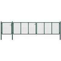 vidaXL Garden Gate Steel 500X75cm Green, Green