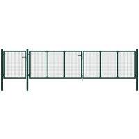 vidaXL Garden Gate Steel 500X100cm Green, Green