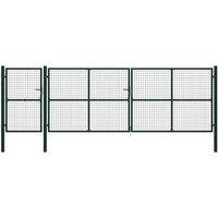 vidaXL Garden Gate Steel 500X150cm Green, Green