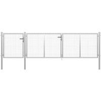 vidaXL Garden Gate Steel 400X100cm Silver, Silver