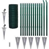 vidaXL Euro Fence Steel 25X1.0 M Green, Green