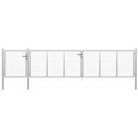 vidaXL Garden Gate Steel 500X100cm Silver, Silver